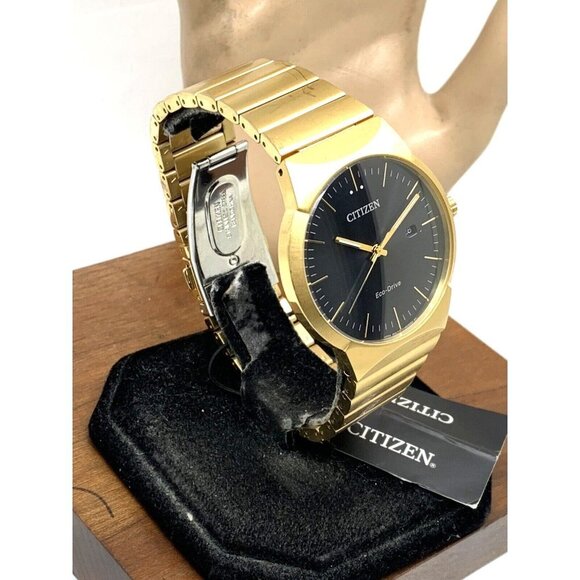 Citizen Men's Watch BM7582-56E Eco Drive Black Dial Gold Stainless Steel… - Picture 2 of 13